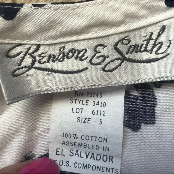 Vintage Benson & Smith 100% Cotton Cropped Floral Shrug Bolero - Picture 4 of 5